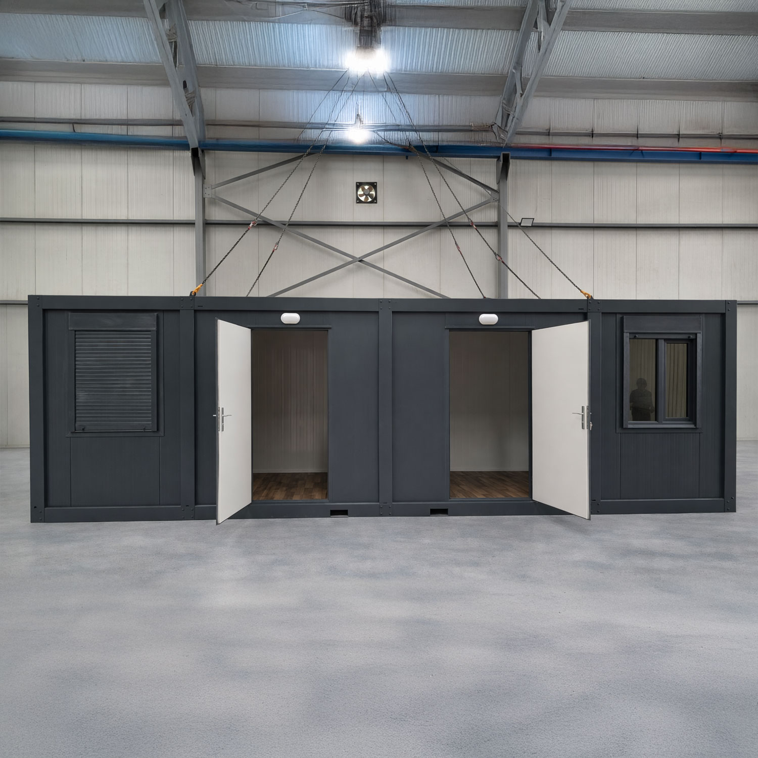 Module T DE | Bürocontainer – Modell OC-A10000.1 (1000 × 240 cm / 40 Fuß)