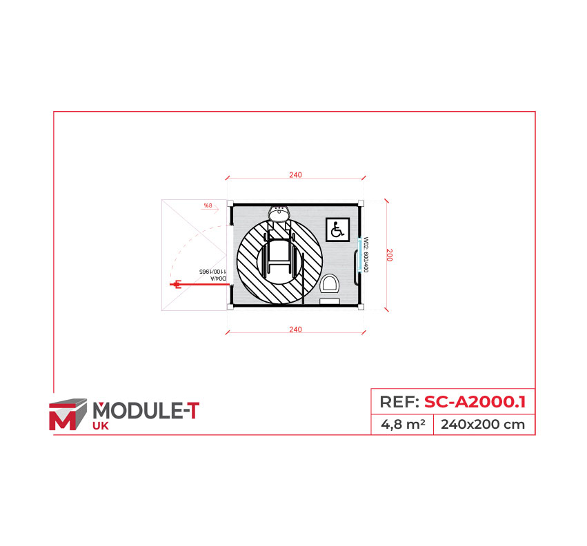 Module T DE | SC-A2000.1 PMR sanitary WC cabin