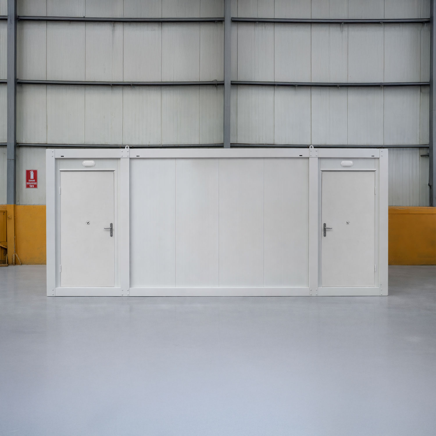 Module T DE | SN-40 – Modular Sanitary Block with 4 WC Cabins and Shared Washbasins