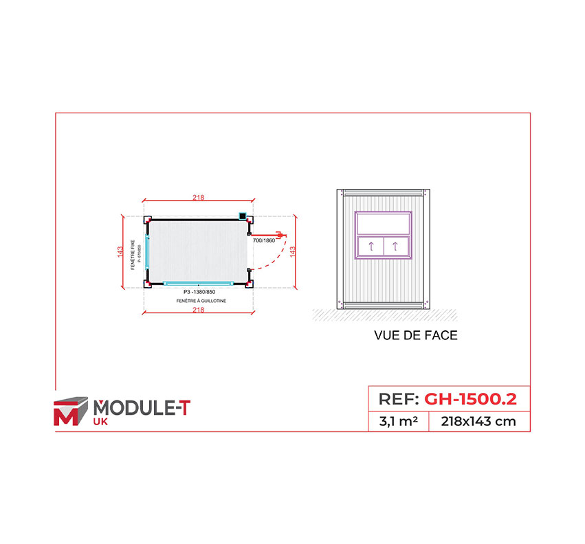 Module T DE | Compact Security Cabin for Restricted Access Areas 3 m²