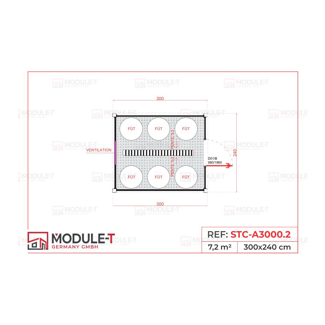 Module T DE | Lagercontainer STC-A3000.2 – 10 Fuß (300 × 240 cm)
