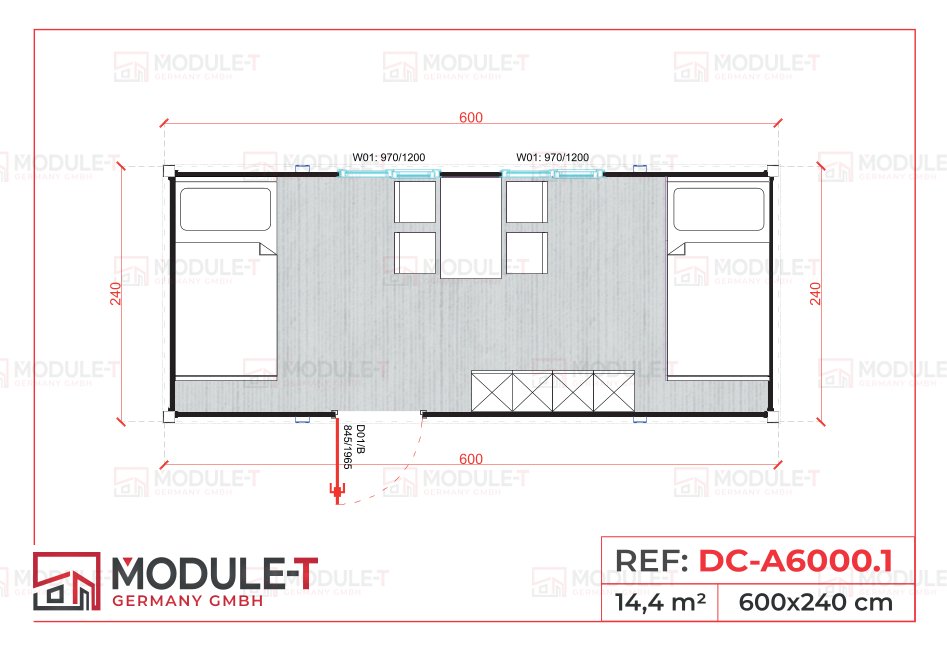 Module T DE | Aufenthaltscontainer DC-A6000.1 kaufen – 20 Fuß