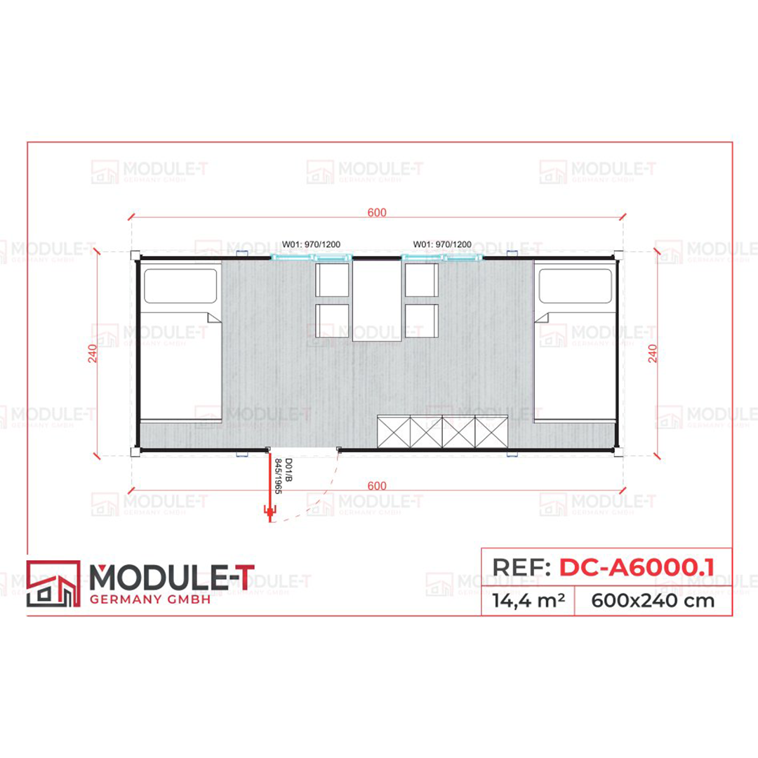 Module T DE | Aufenthaltscontainer DC-A6000.1 kaufen – 20 Fuß